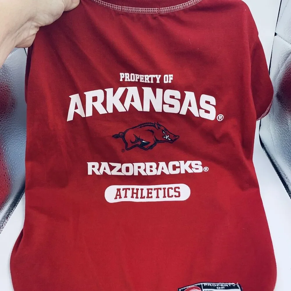 Pets First NCAA Razorback Tee Shirt for Dogs - Officially Licensed Sz Large NEW